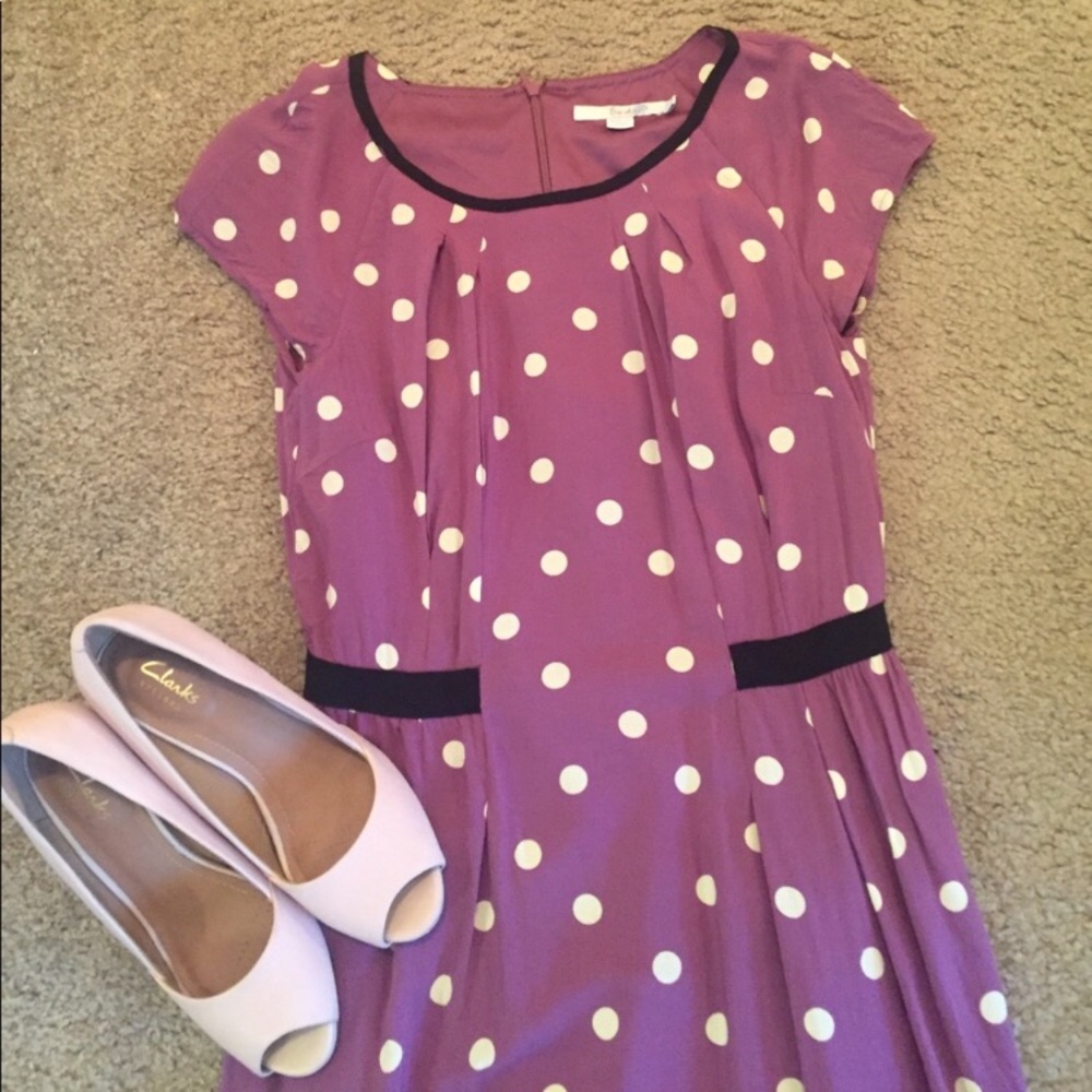 Purple polka dot Boden dress